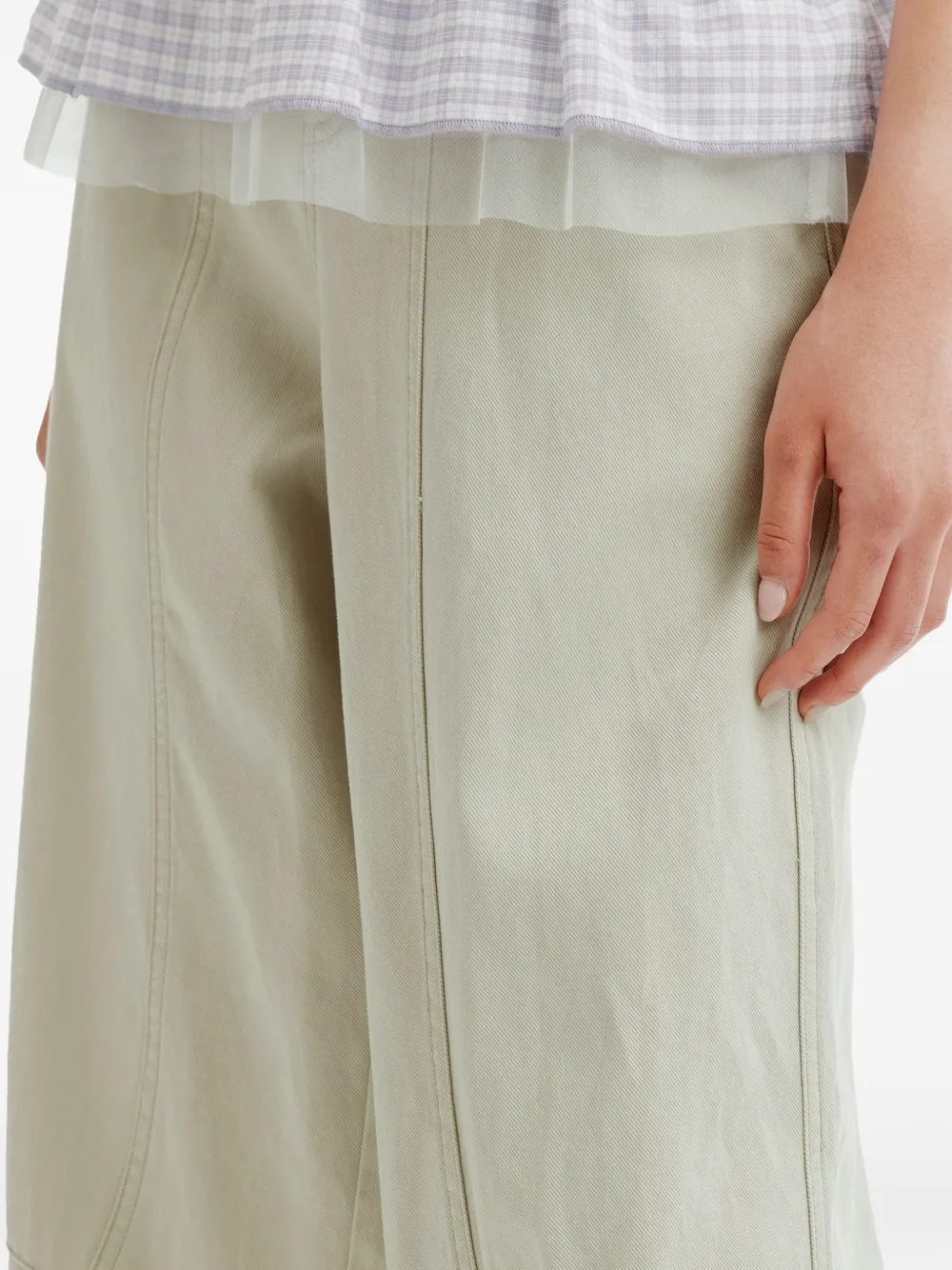 Mini Cream Broek met wijde pijpen Beige