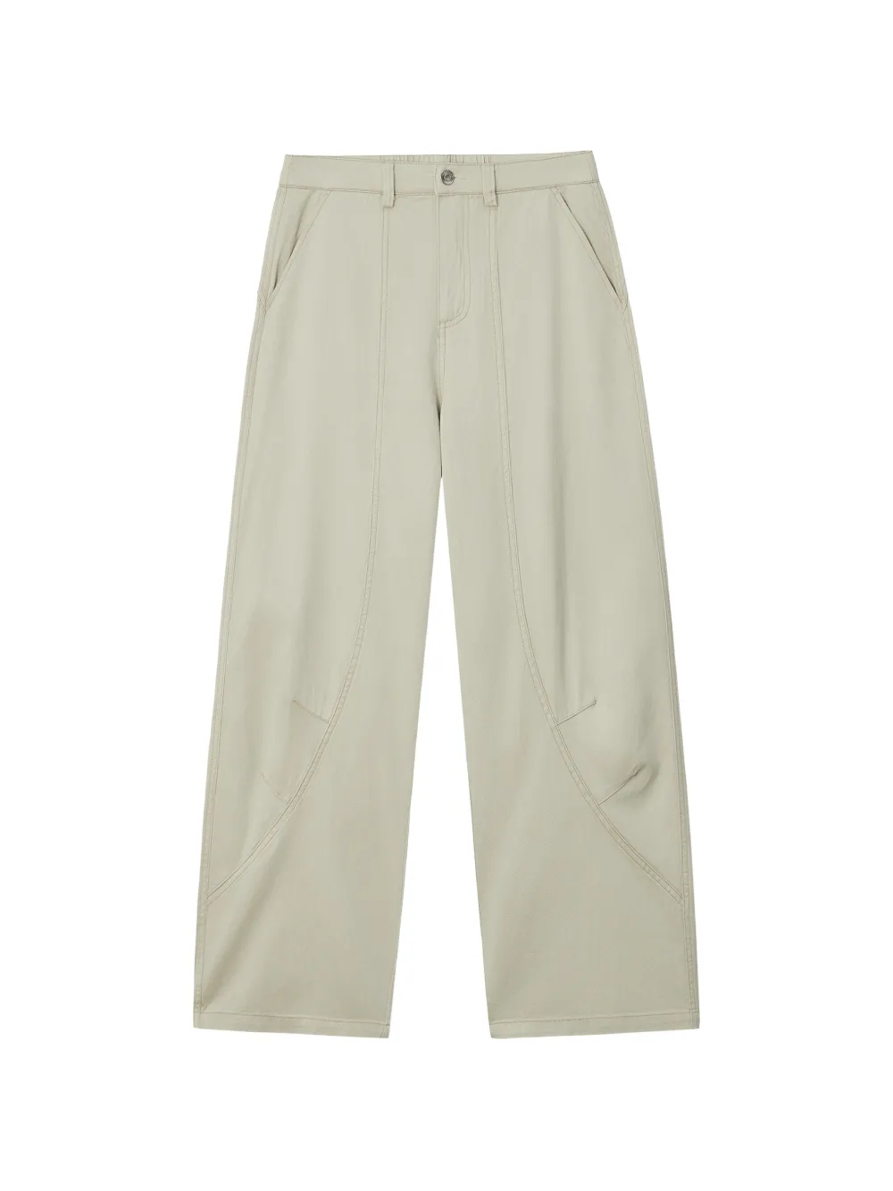 Mini Cream seam-detail wide-leg trousers - Toni neutri