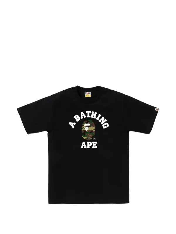 A BATHING APE 迷彩 Tシャツ ブラック S レディース A BATHING APE® カモフラージュ Tシャツ | ブラック | FARFETCH JP