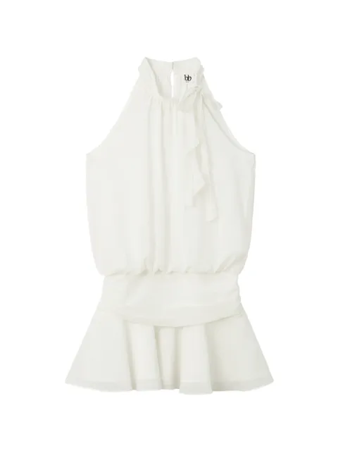 b+ab ruffled shirred-waist mini dress
