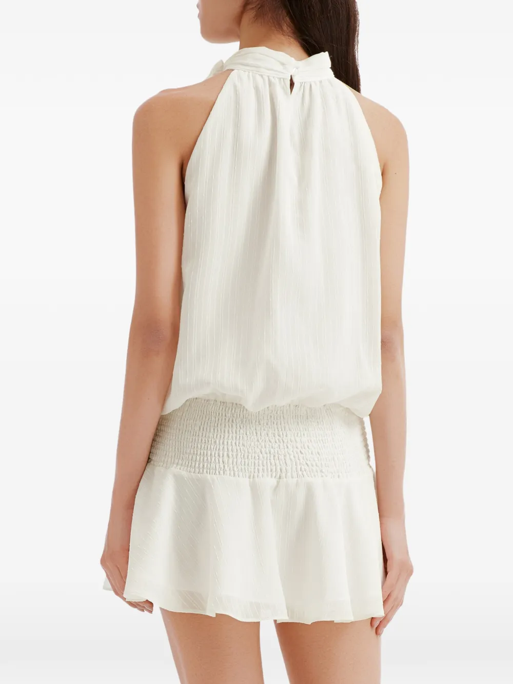 b+ab Gelaagde mini-jurk met ruches Beige