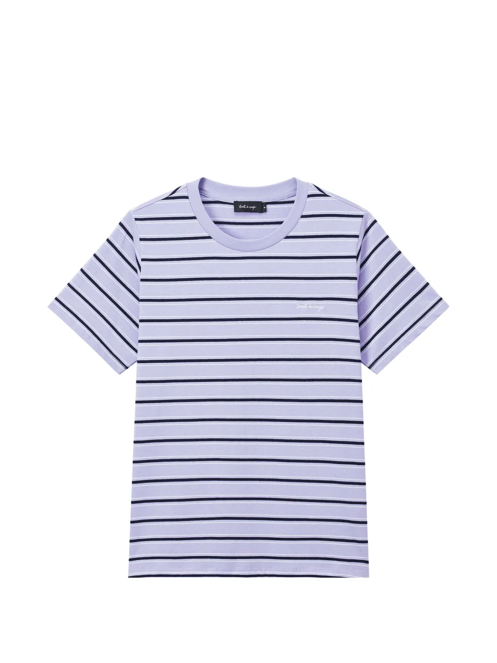 tout a coup horizontal-stripe embroidered-logo T-shirt - Viola