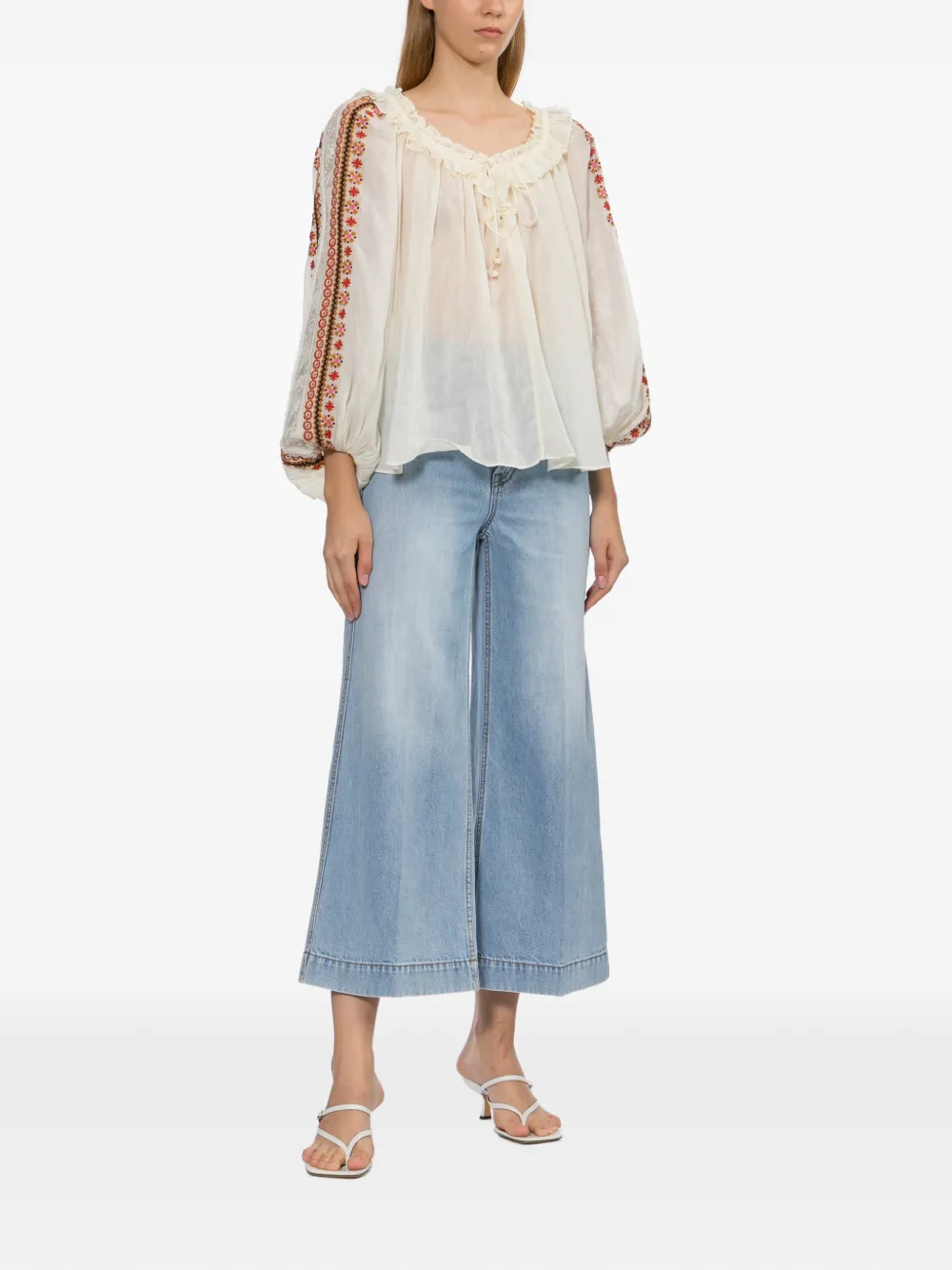 ZIMMERMANN Jeans met wijde pijpen en vervaagd effect Blauw