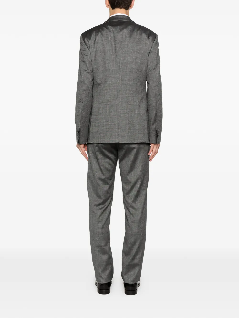 Giorgio Armani Pak met enkele rij knopen en gekerfde revers Grijs