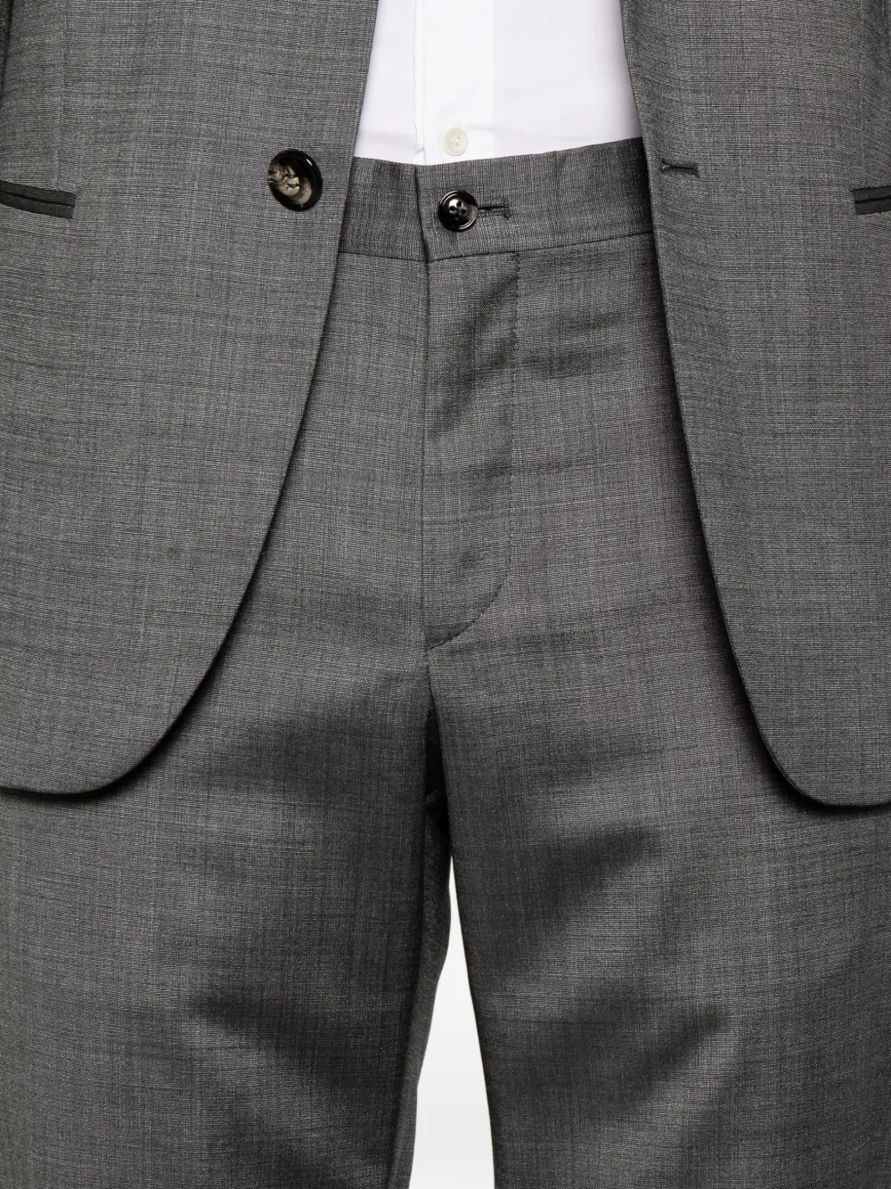 Giorgio Armani Pak met enkele rij knopen en gekerfde revers Grijs