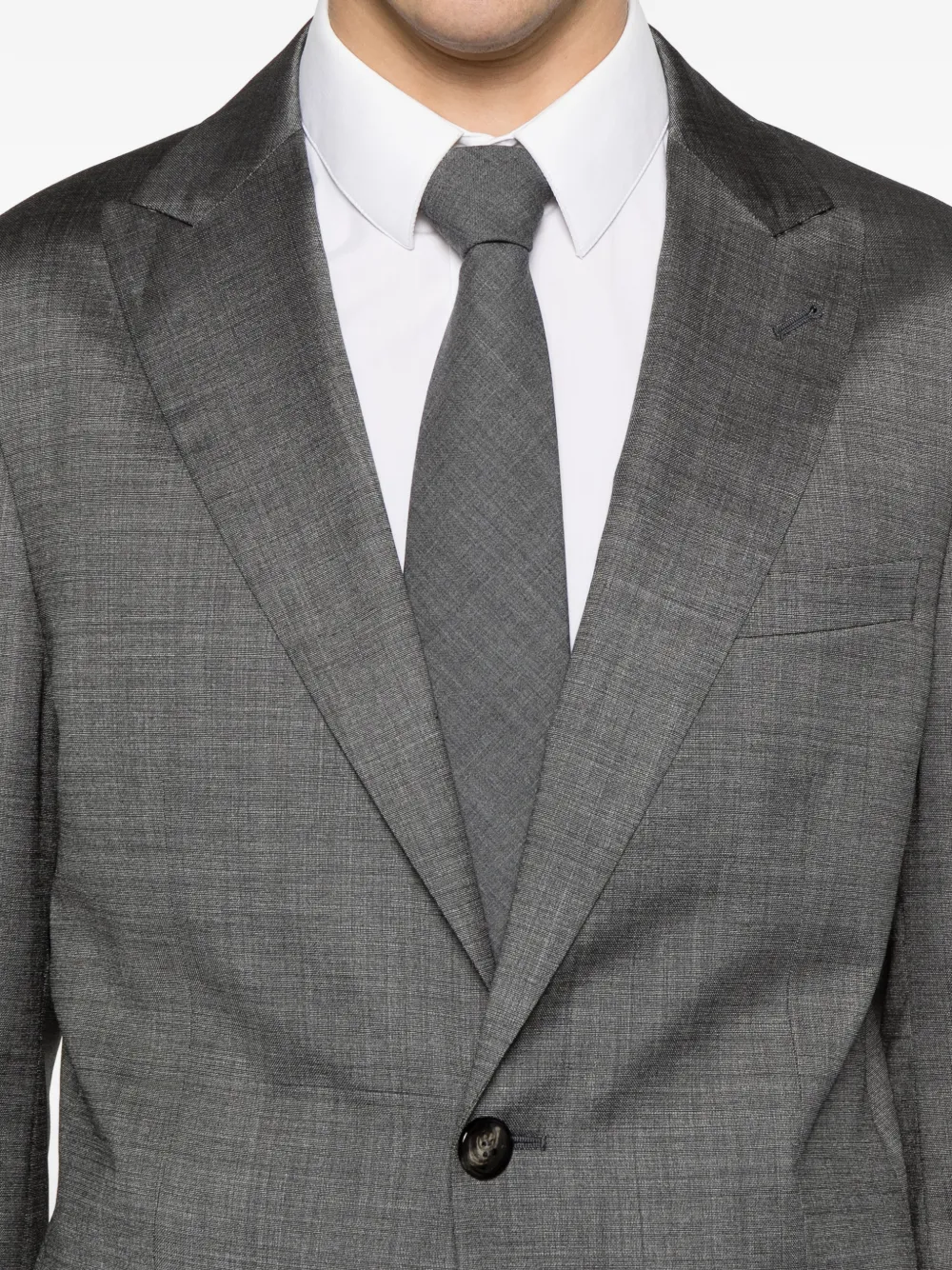 Giorgio Armani Pak met enkele rij knopen en gekerfde revers Grijs