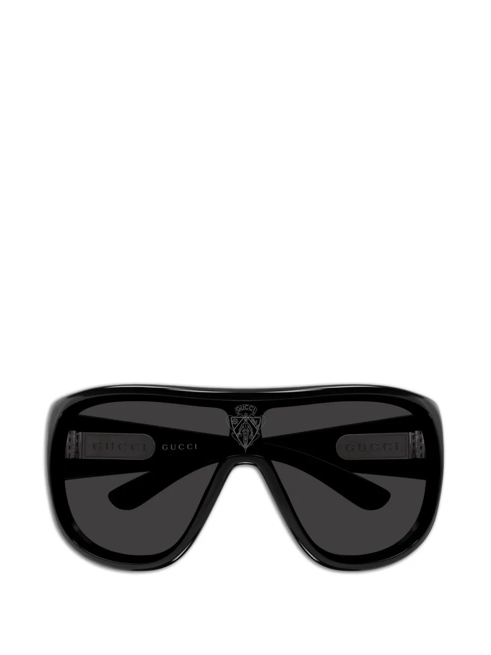 Gucci Eyewear logo-print shield-frame sunglasses - Nero
