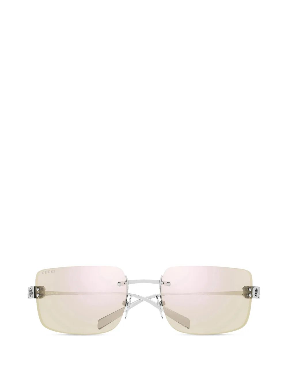 Gucci Eyewear rimless rectangle-frame sunglasses - Argento