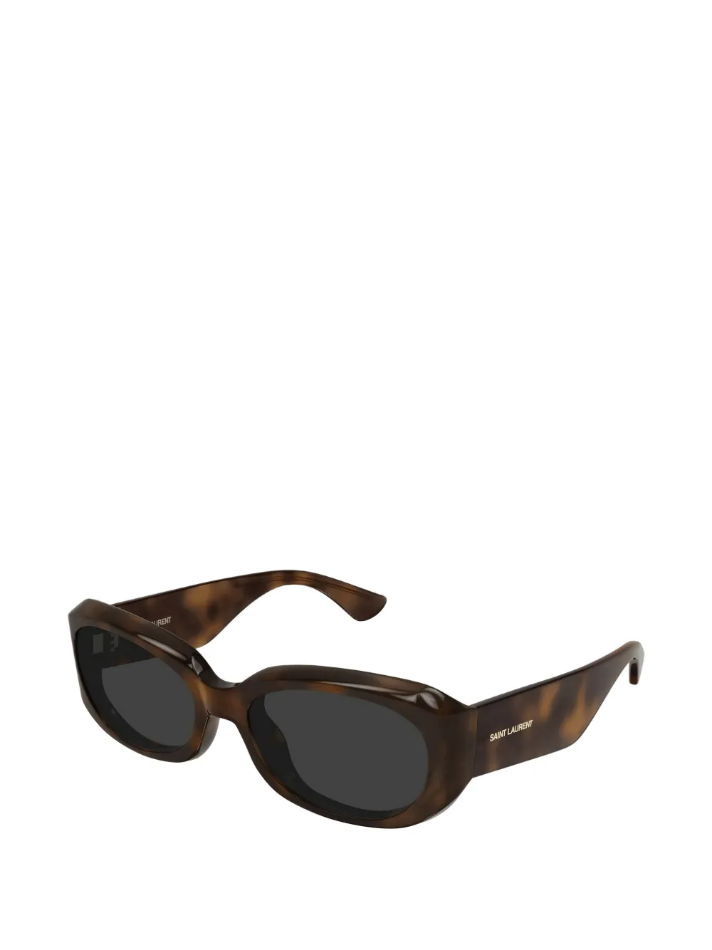 Saint Laurent Bril met rechthoekig montuur en matte afwerking Bruin