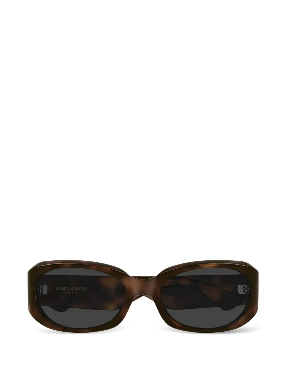 Saint Laurent tortoiseshell-effect oval-frame sunglasses - Braun