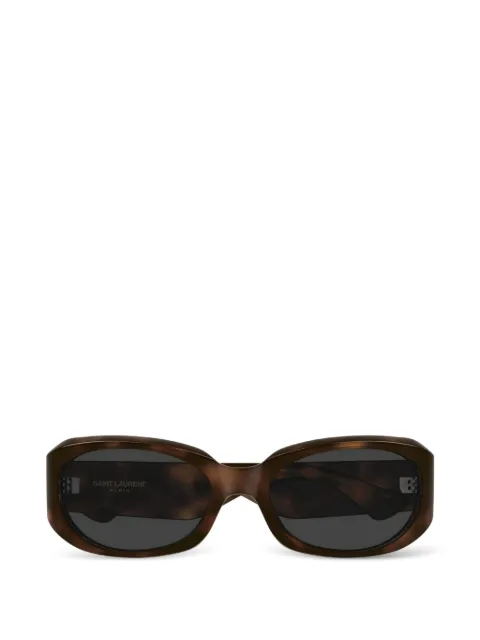 Saint Laurent lentes de sol con armazón rectangular y efecto mate