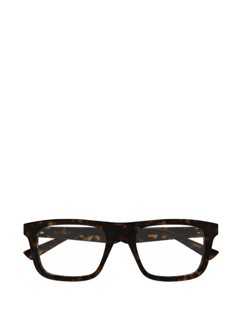 Gucci Eyewear tortoiseshell-effect rectangle-frame glasses