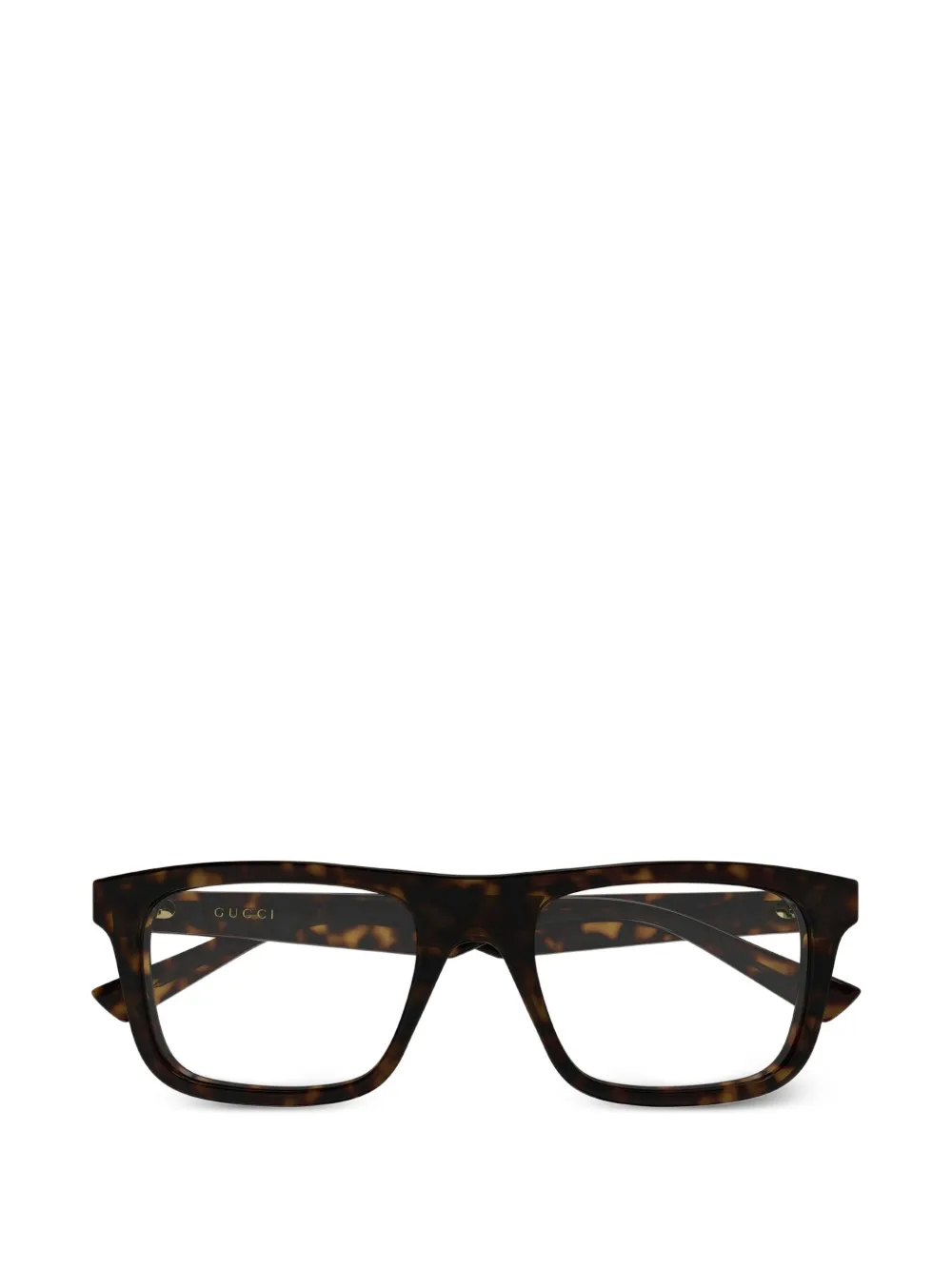 Gucci Eyewear tortoiseshell-effect rectangle-frame glasses - Marrone