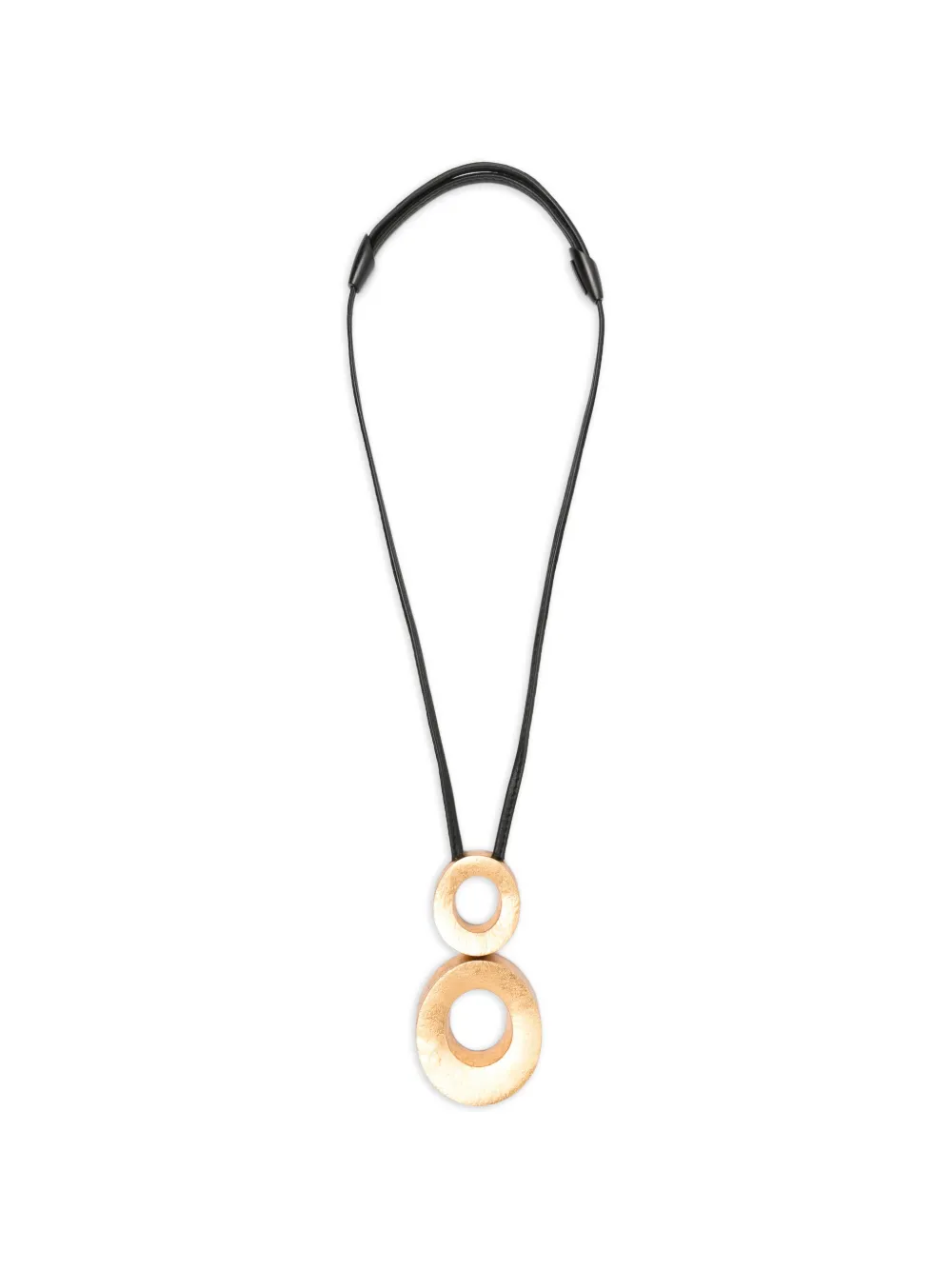Monies circular-pendant leather-strap necklace - Oro