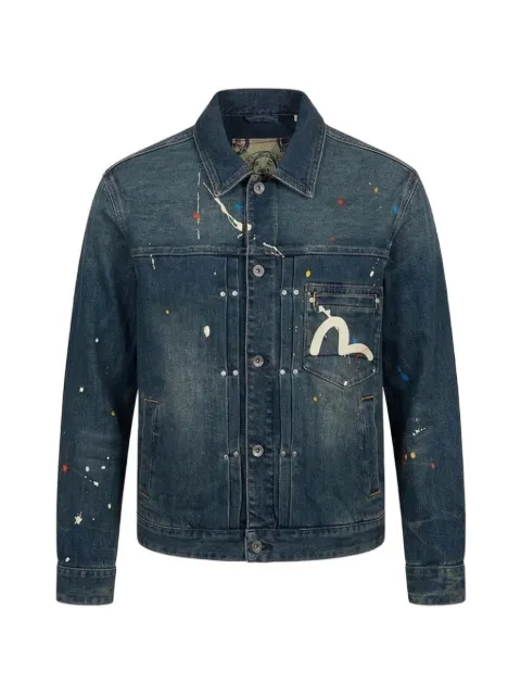 EVISU Splash Daicock paint-splatter denim jacket