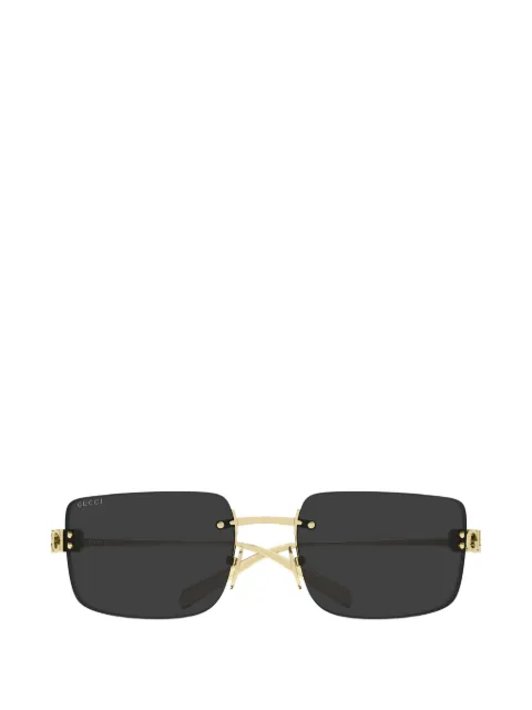 Gucci logo-plaque rectangle-frame sunglasses