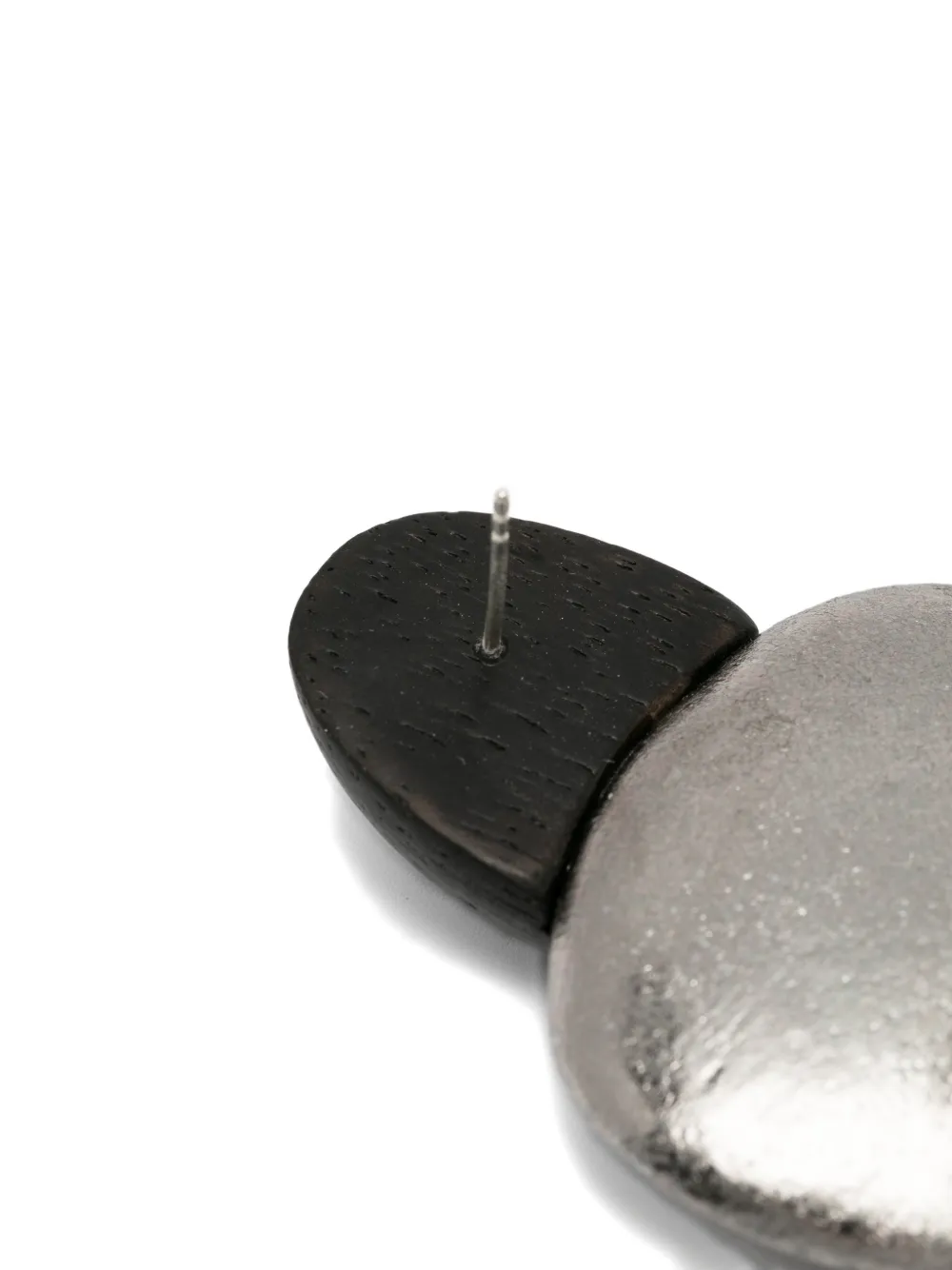 Monies Pebble-shape Wooden Earrings In Black