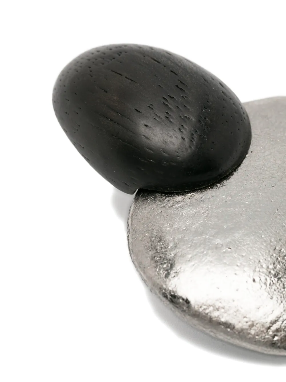 Monies Pebble-shape Wooden Earrings In Black