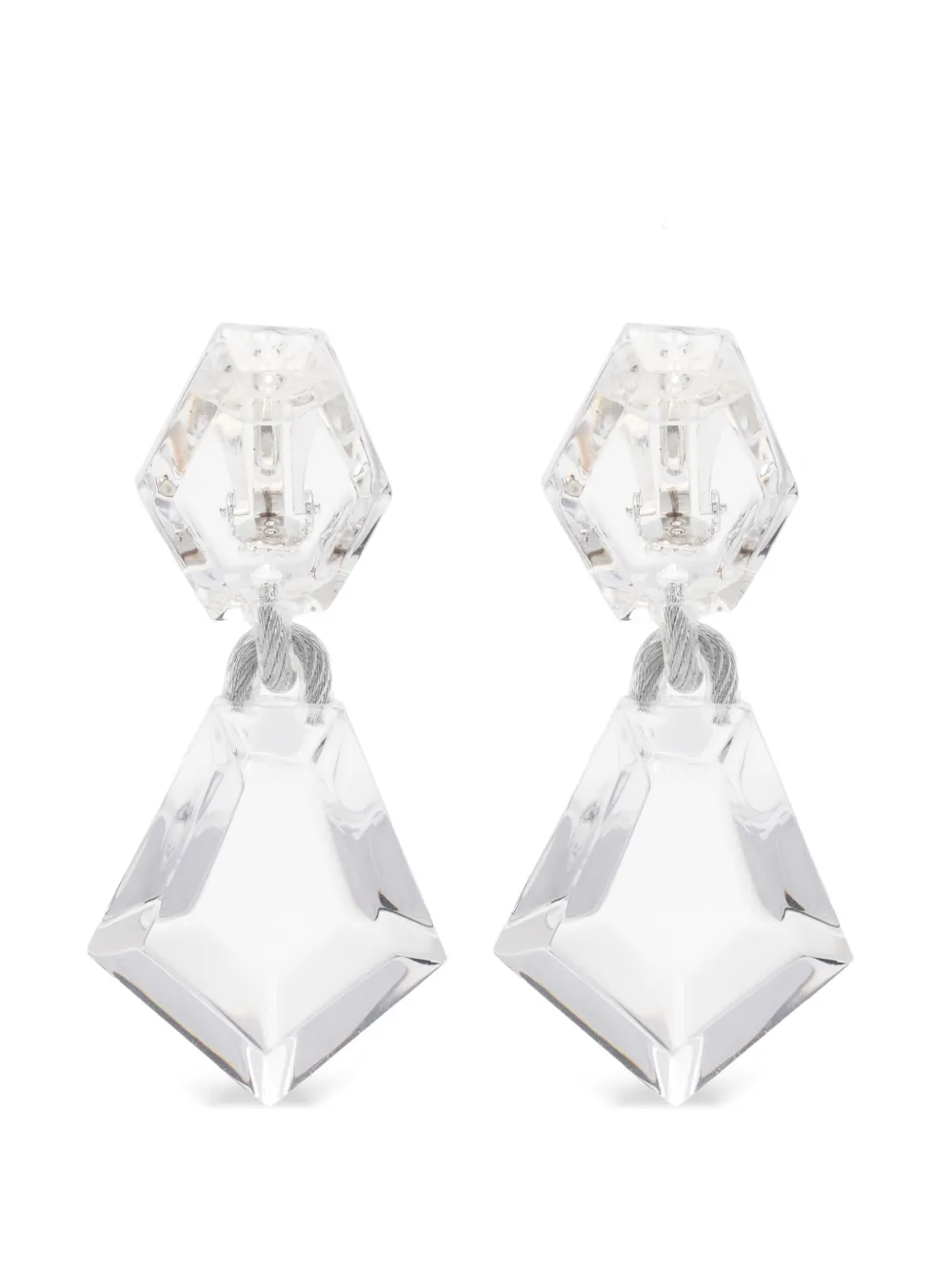 Monies Faba geometric-pendant drop earrings - Bianco