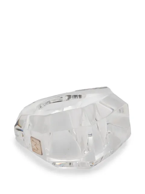 Monies faceted logo-plaque ring
