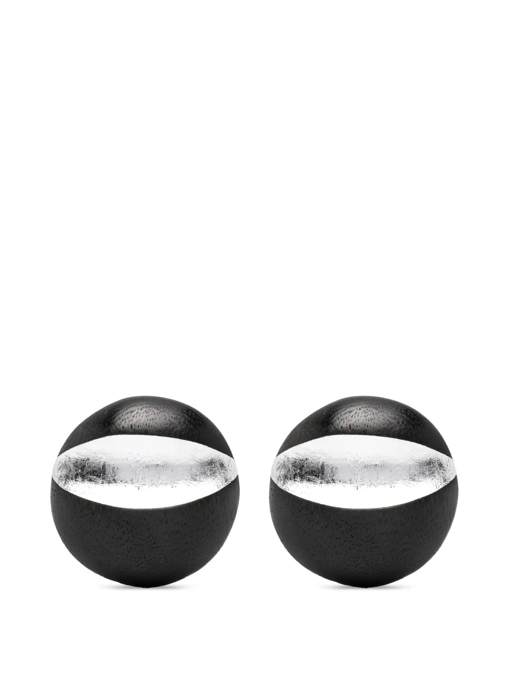 Monies Sirone foil-detail circular earrings - Nero