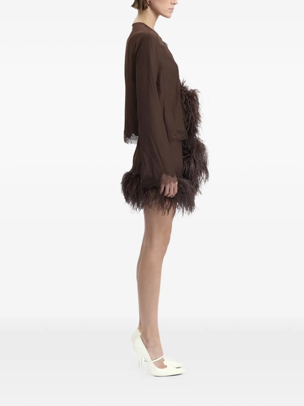 16Arlington Zelmi Mini Skirt in Brown, view 3