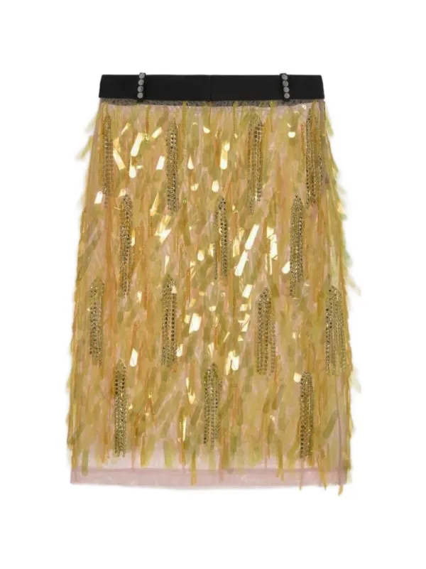 16Arlington Emilia Midi Skirt in Yellow