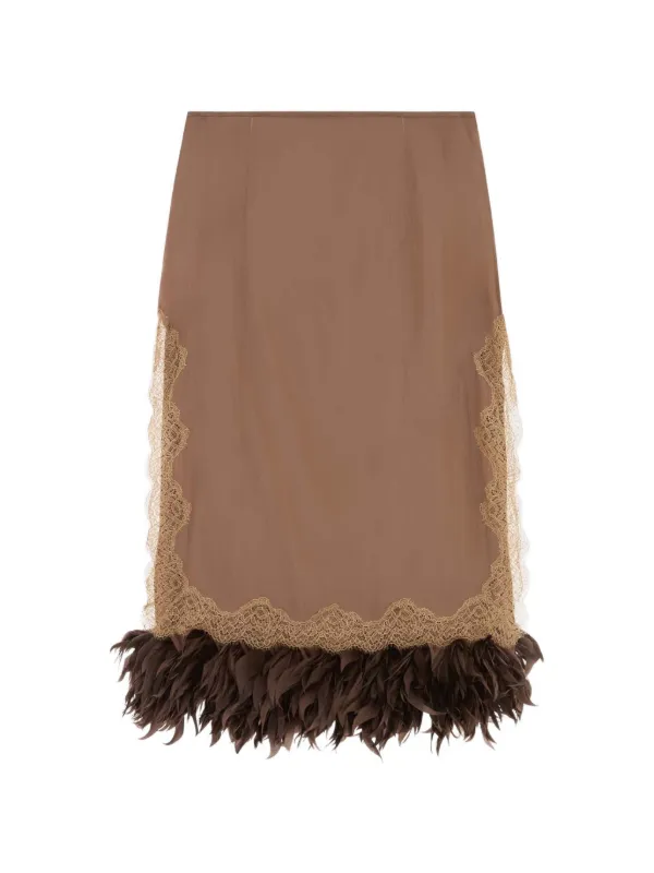 16Arlington Velino Midi Skirt in Brown