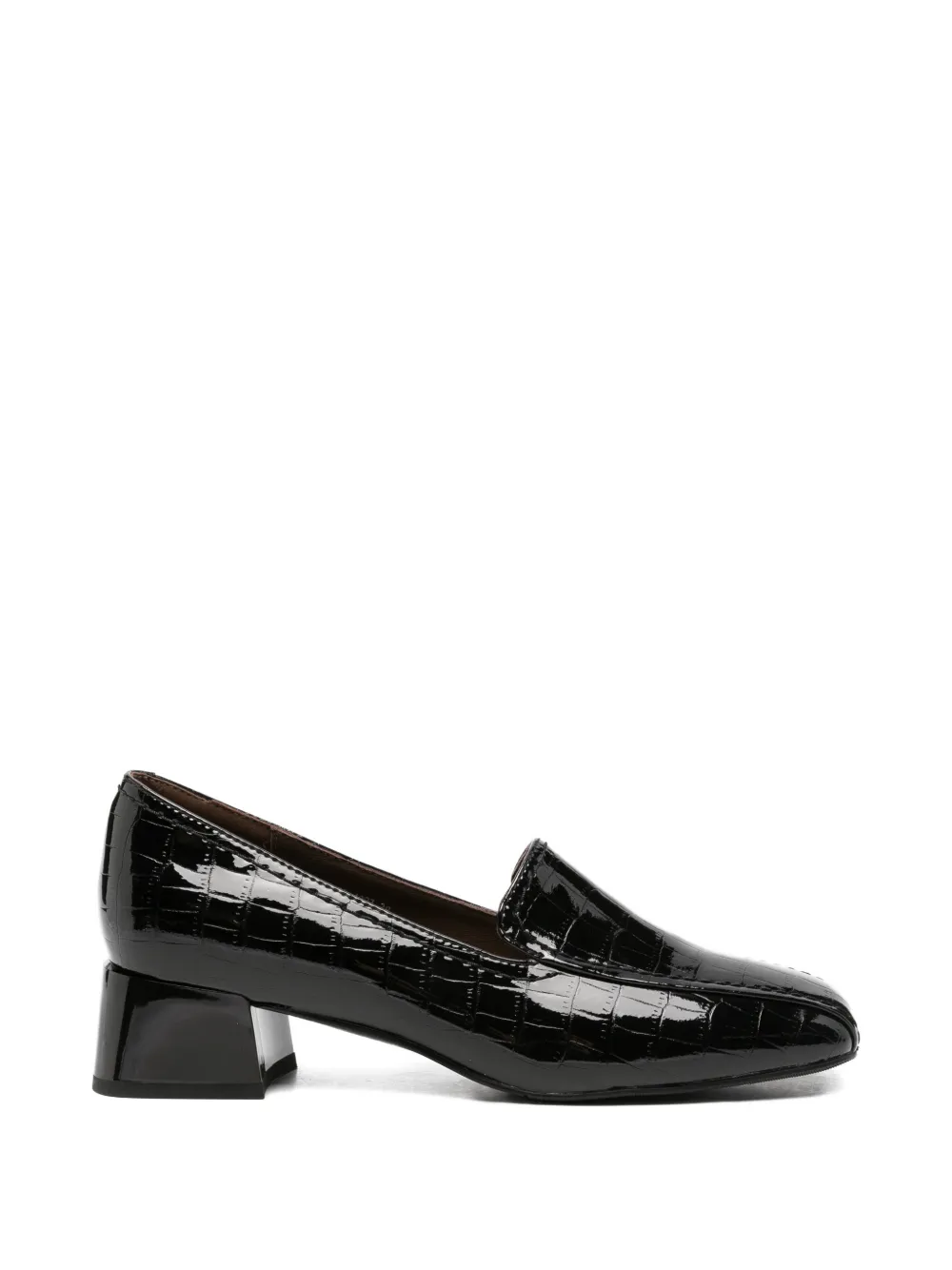 LINDA BAUMANN crocodile-embossed leather pumps Zwart