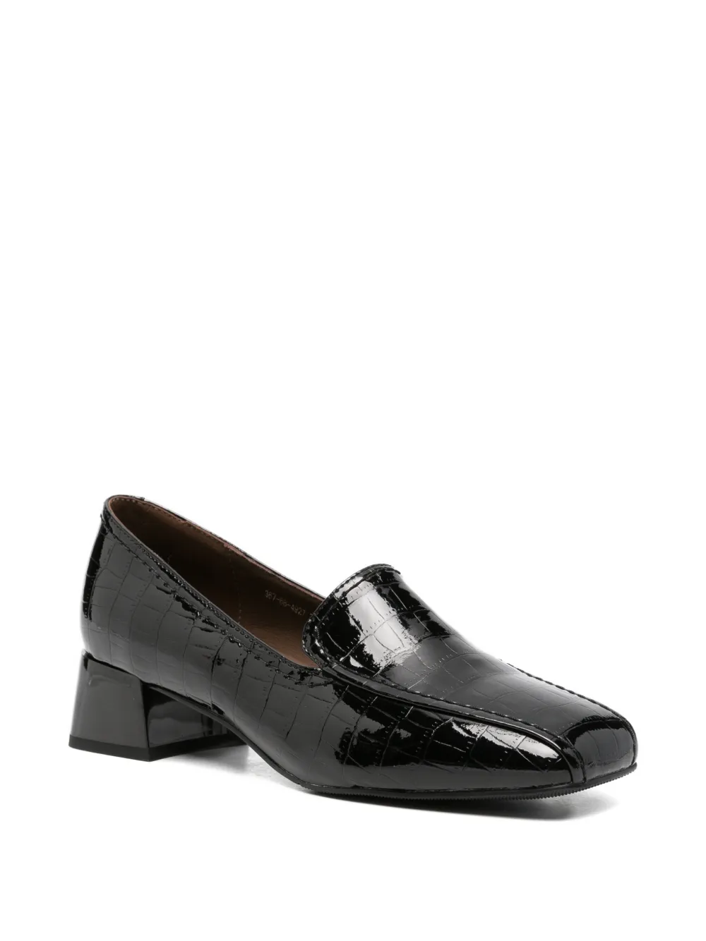 LINDA BAUMANN crocodile-embossed leather pumps Zwart