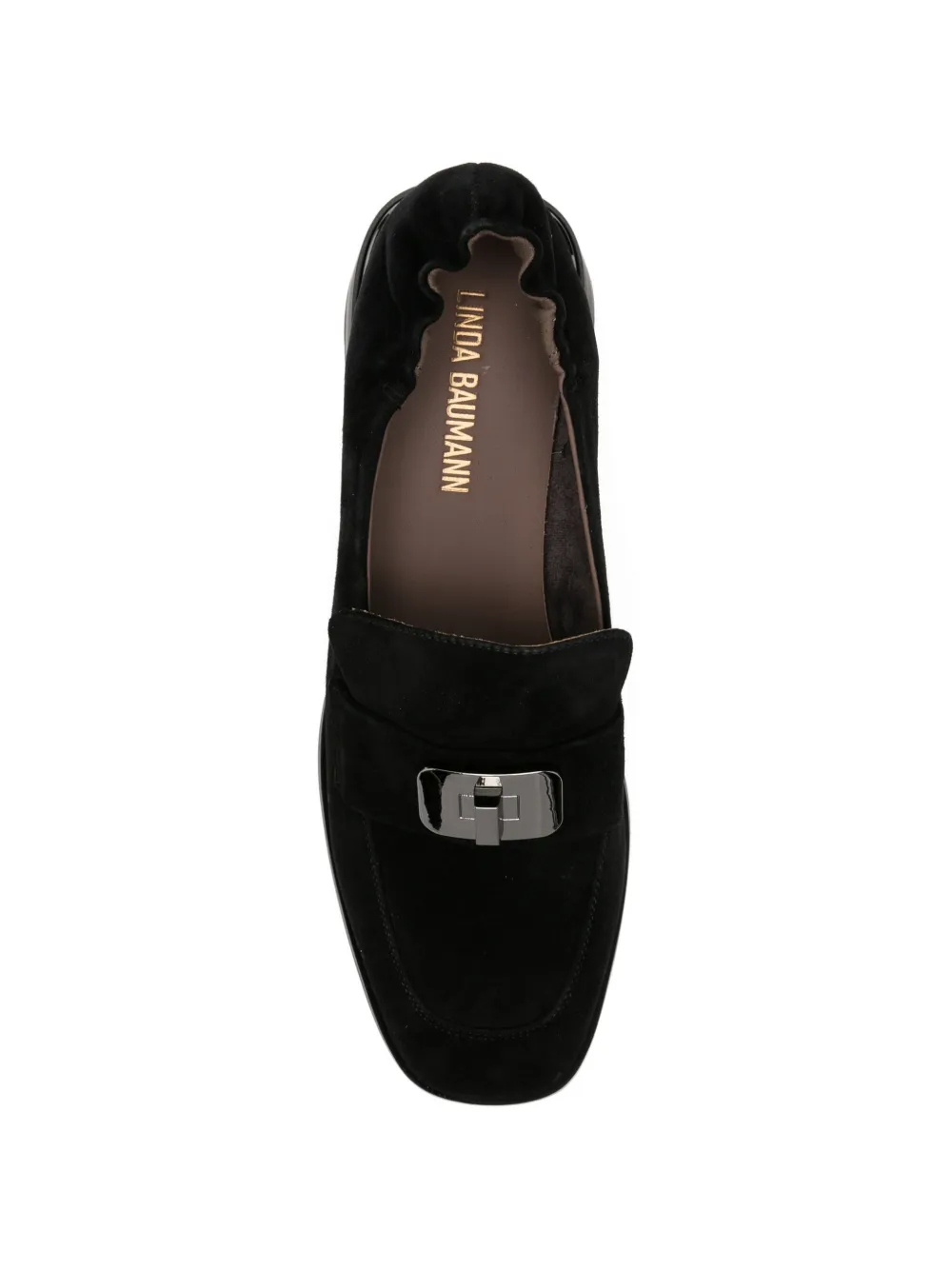 LINDA BAUMANN buckle-detail block-heel loafers Zwart