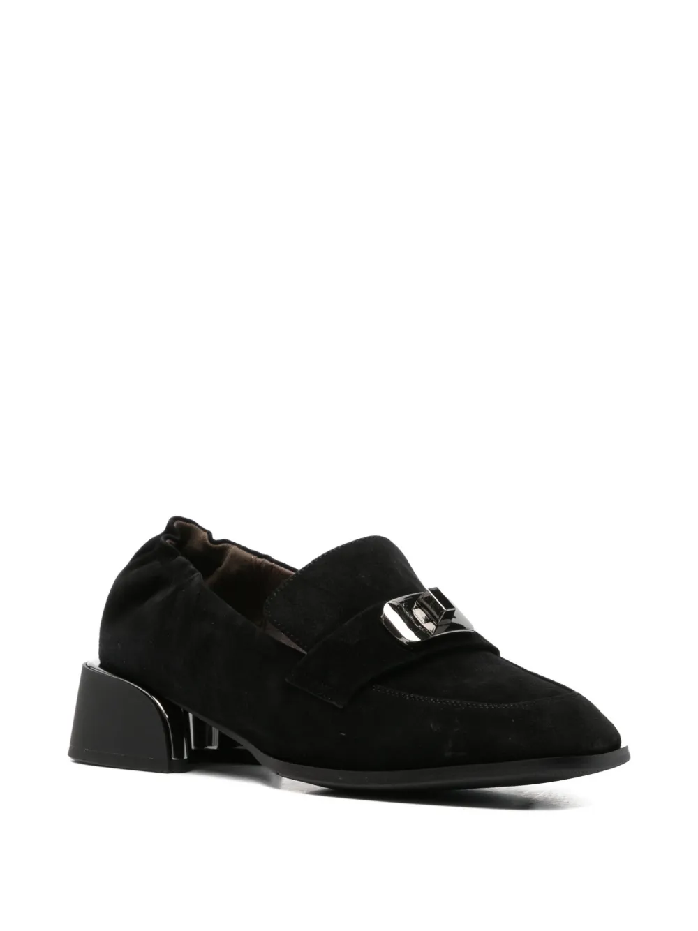 LINDA BAUMANN buckle-detail block-heel loafers Zwart