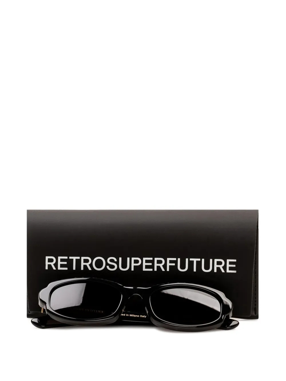Retrosuperfuture Esatto zonnebril met rechthoekig montuur Zwart