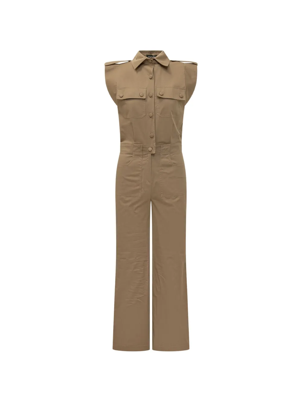 ACTUALEE button-fastening sleeveless jumpsuit - Toni neutri