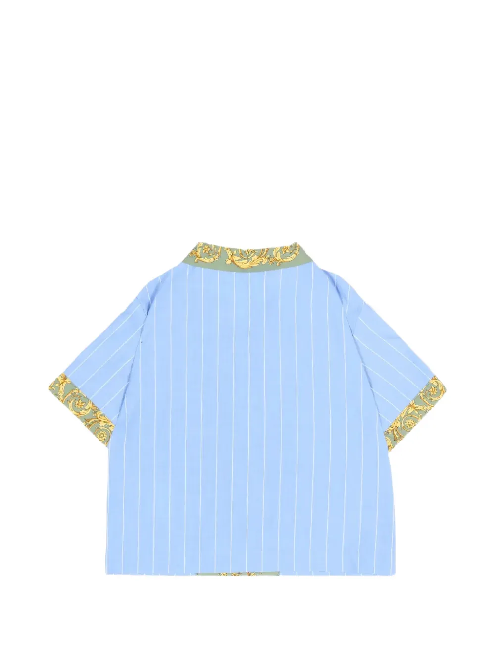 Versace Kids Gestreept shirt met print Blauw