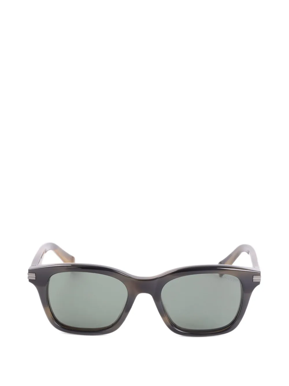Zegna tortoiseshell-effect square-frame sunglasses - Grün