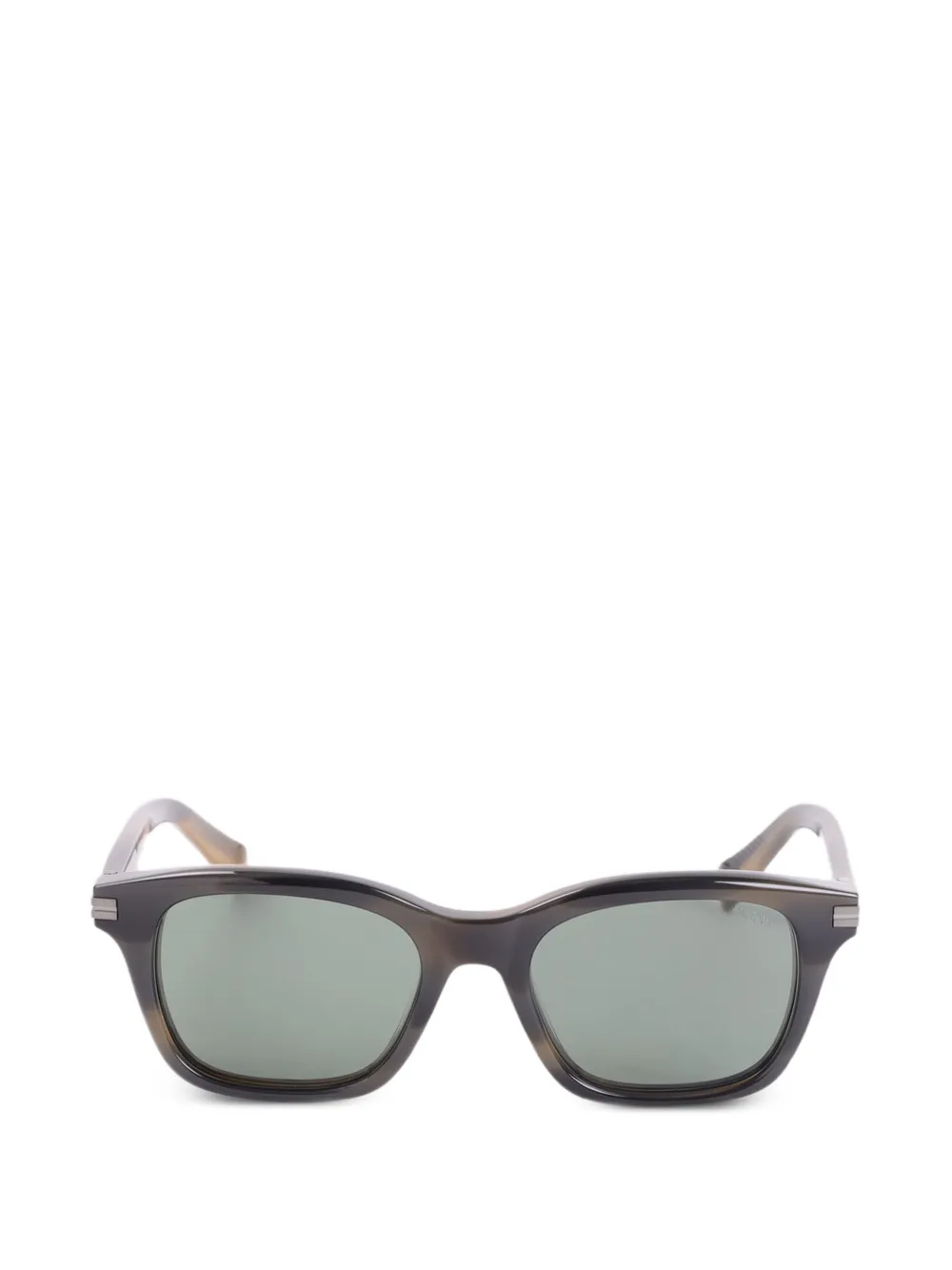 Zegna tortoiseshell-effect square-frame sunglasses - Grün
