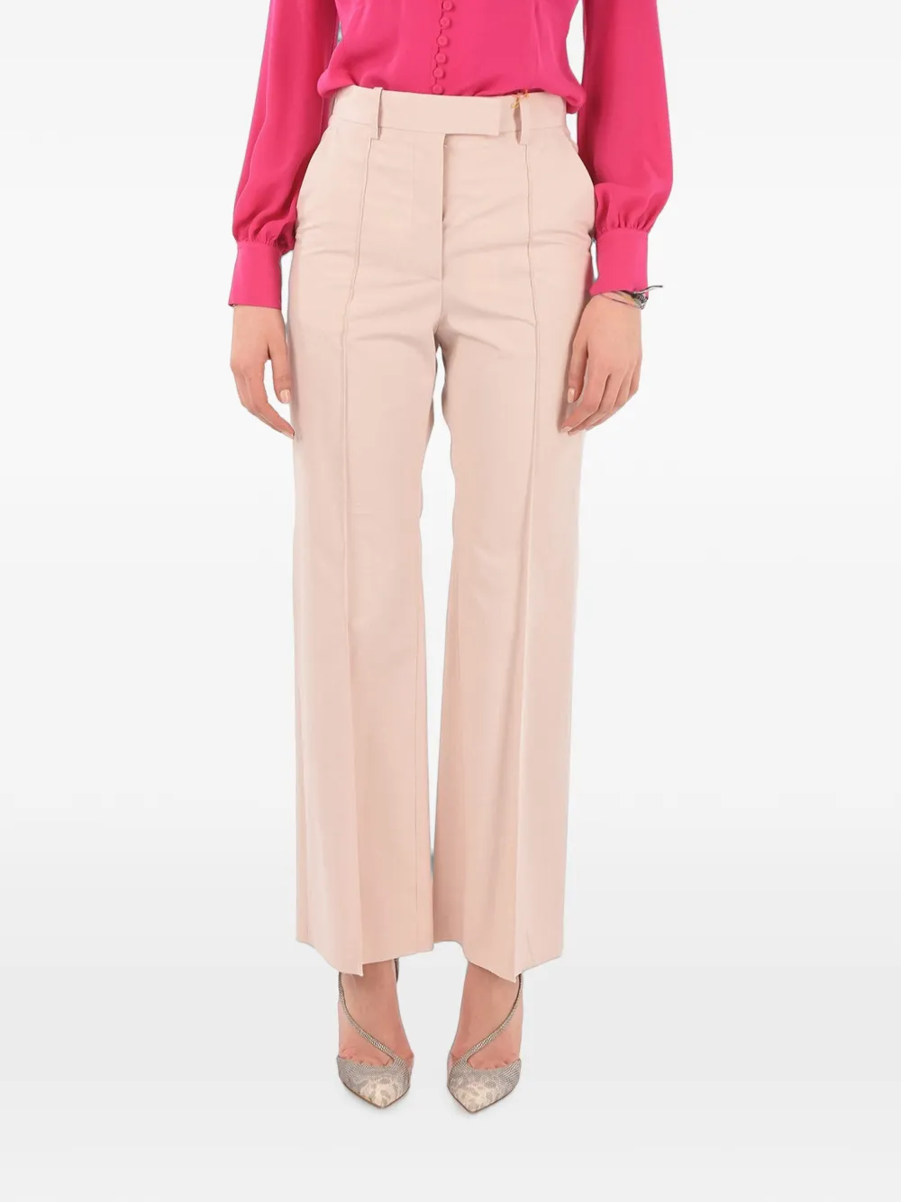 SUPER BLOND pleated straight-leg trousers