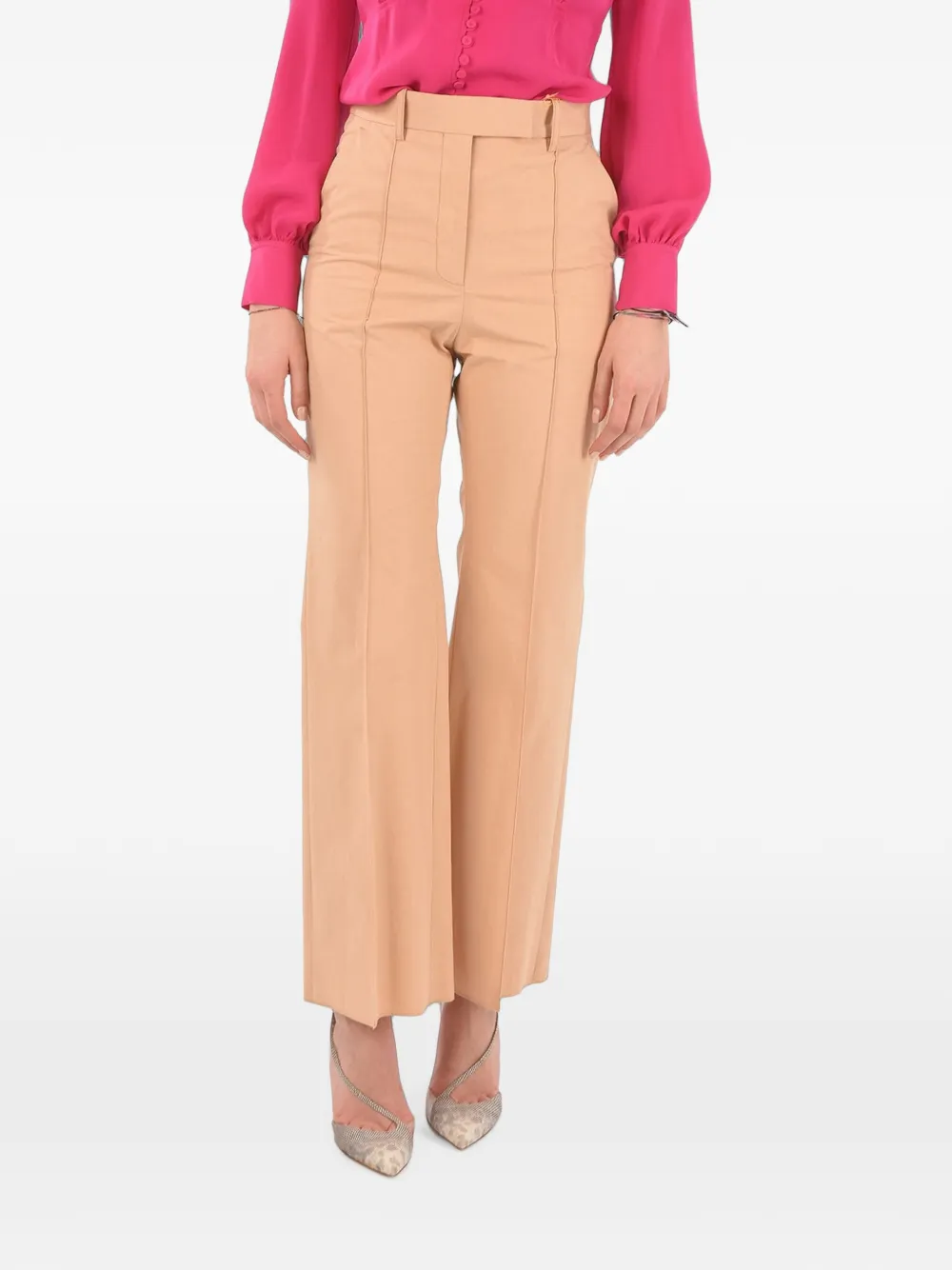 SUPER BLOND pleated straight-leg trousers