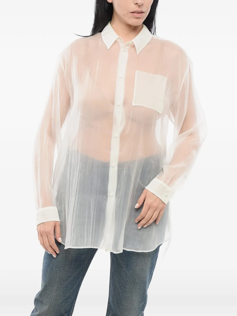 SUPER BLOND patch-pocket shirt - Neutrals
