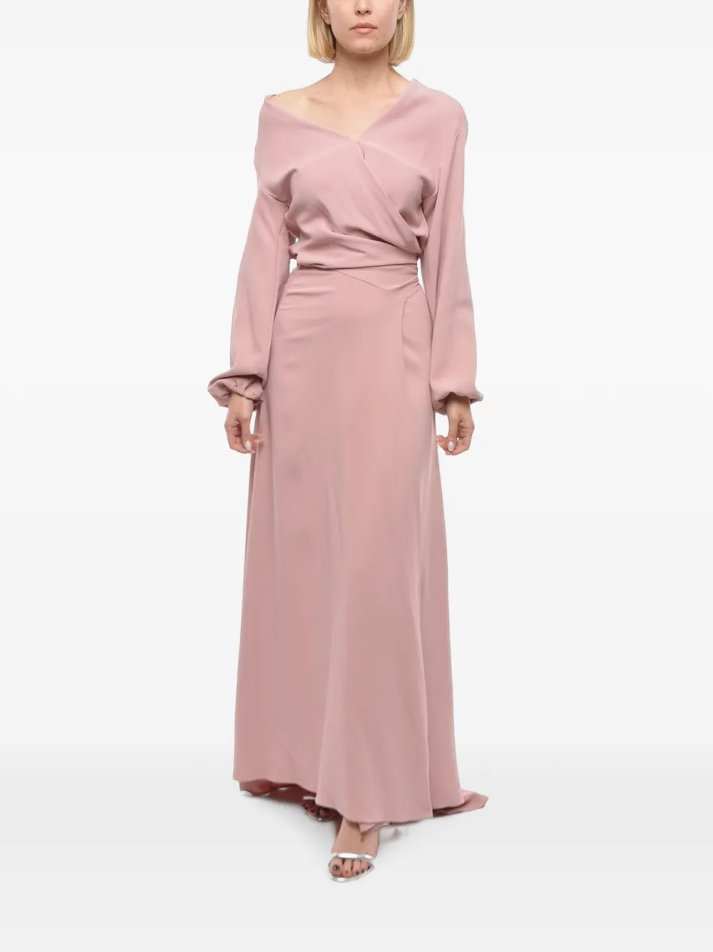 SUPER BLOND belted wrap maxi dress