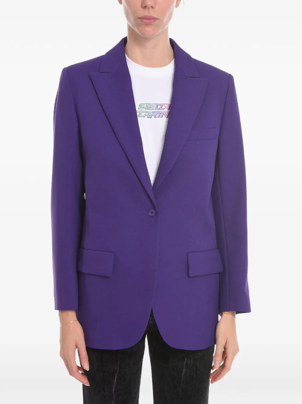 SUPER BLOND single-breasted peak-lapel blazer - Violett