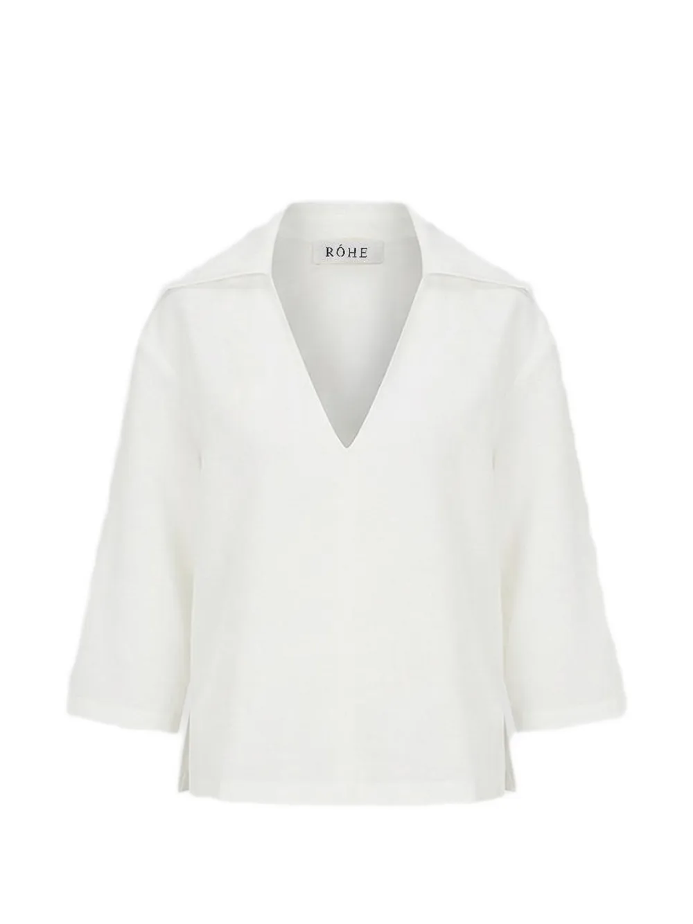 Róhe wingtip-collar top - White