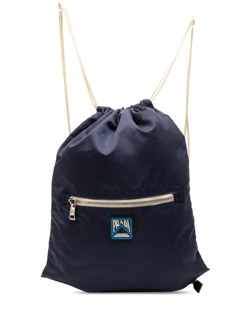 Pre-owned Prada 2000-2026 Tessuto Drawstring Backpack In Blue