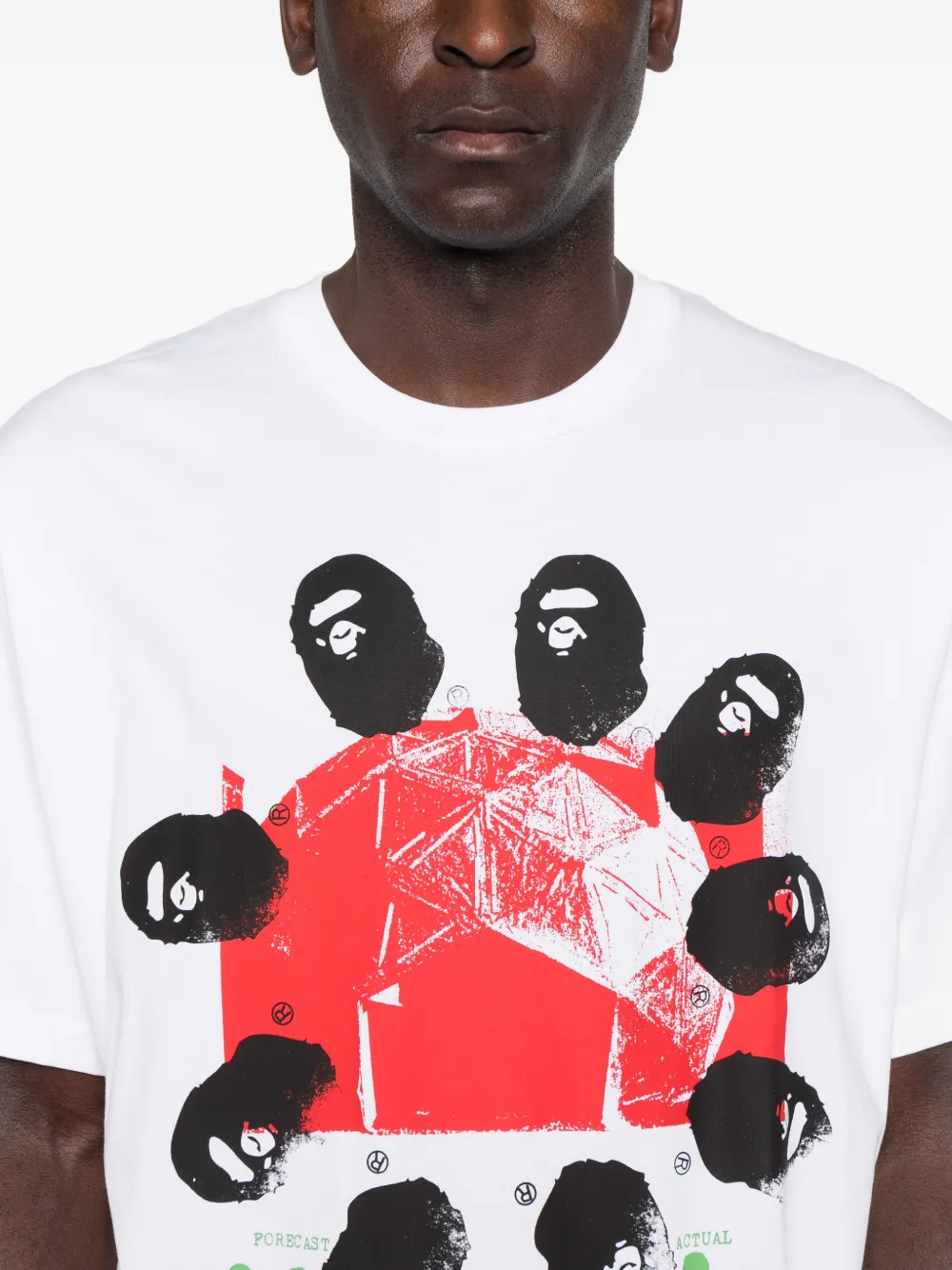 A BATHING APE x Kazuki Kuraish T-shirt met grafische print Wit