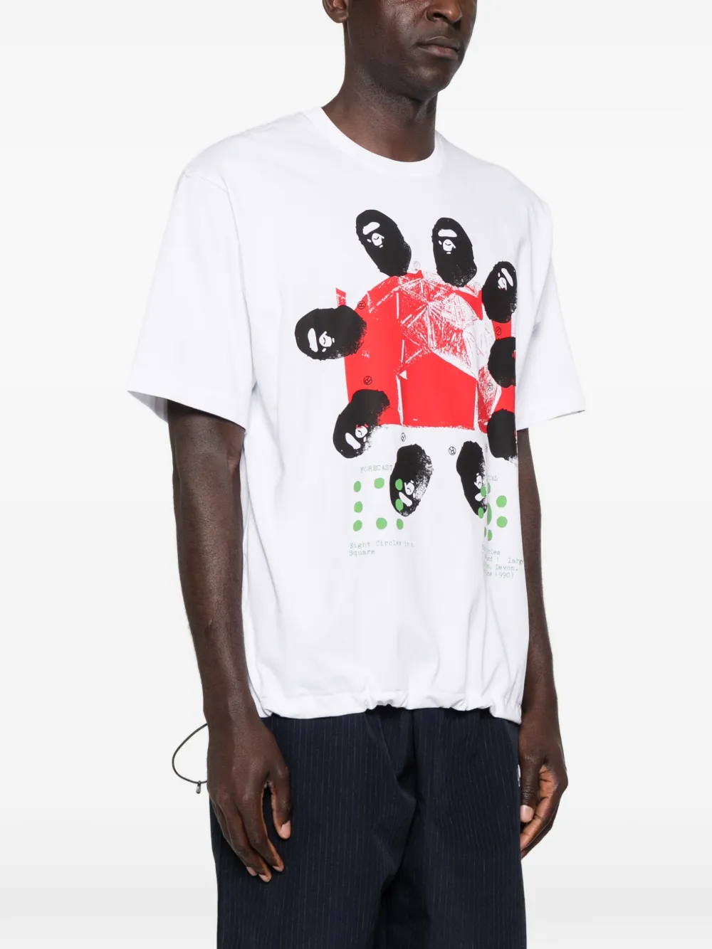 A BATHING APE x Kazuki Kuraish T-shirt met grafische print Wit