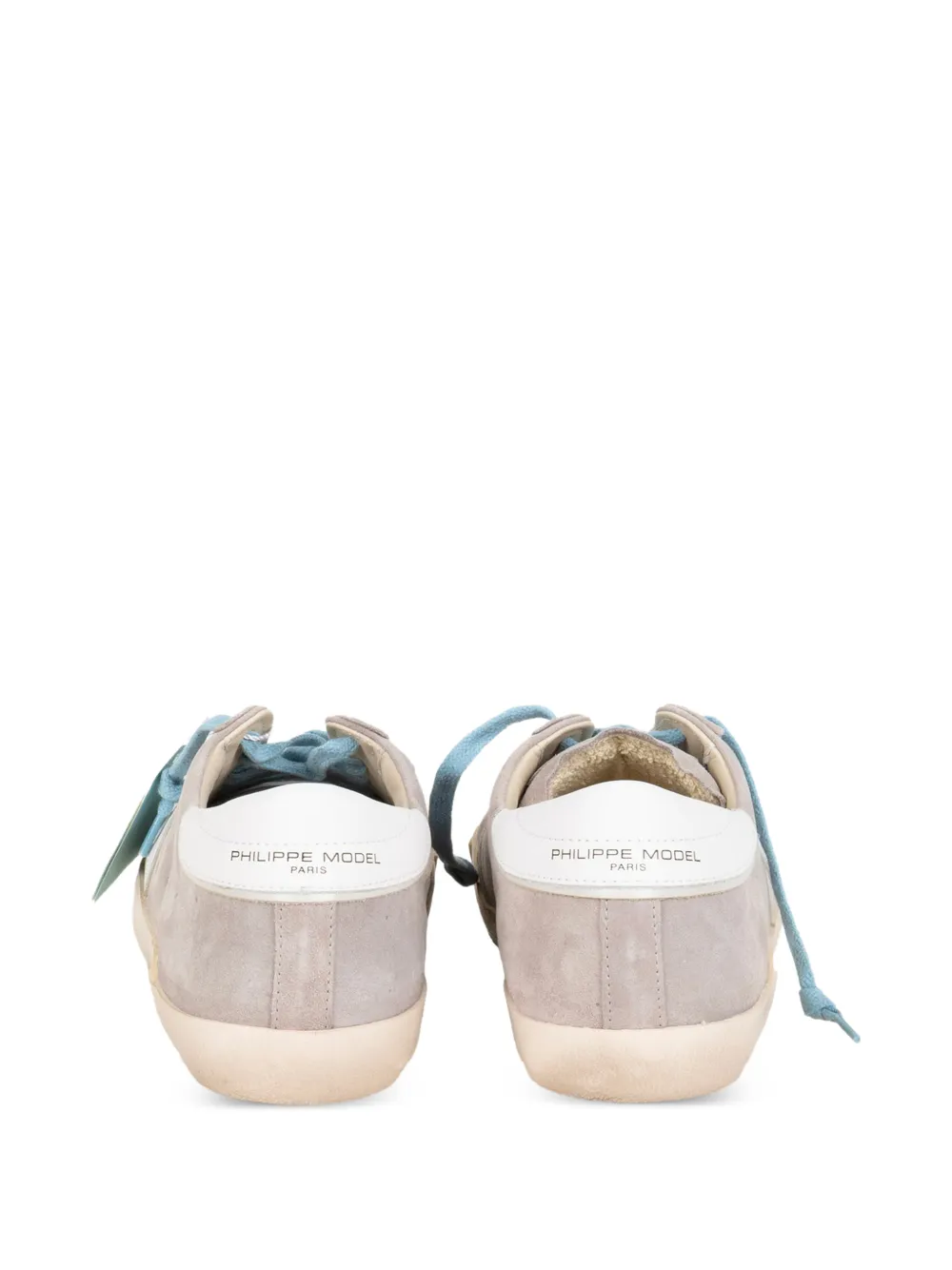 Philippe Model Paris logo-patch suede sneakers Grijs