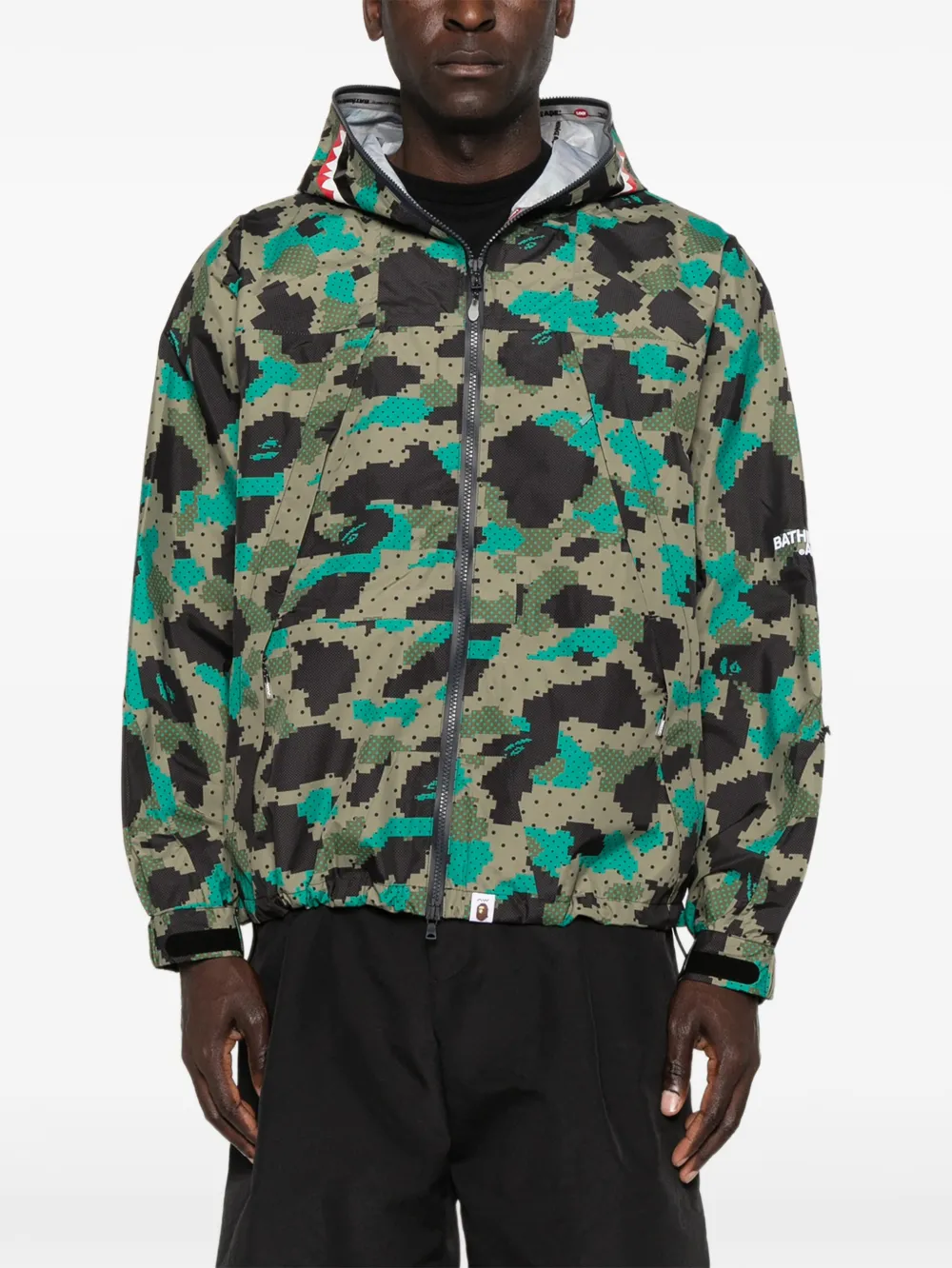A BATHING APE x Kazuki Kuraishi jack met lange mouwen Groen