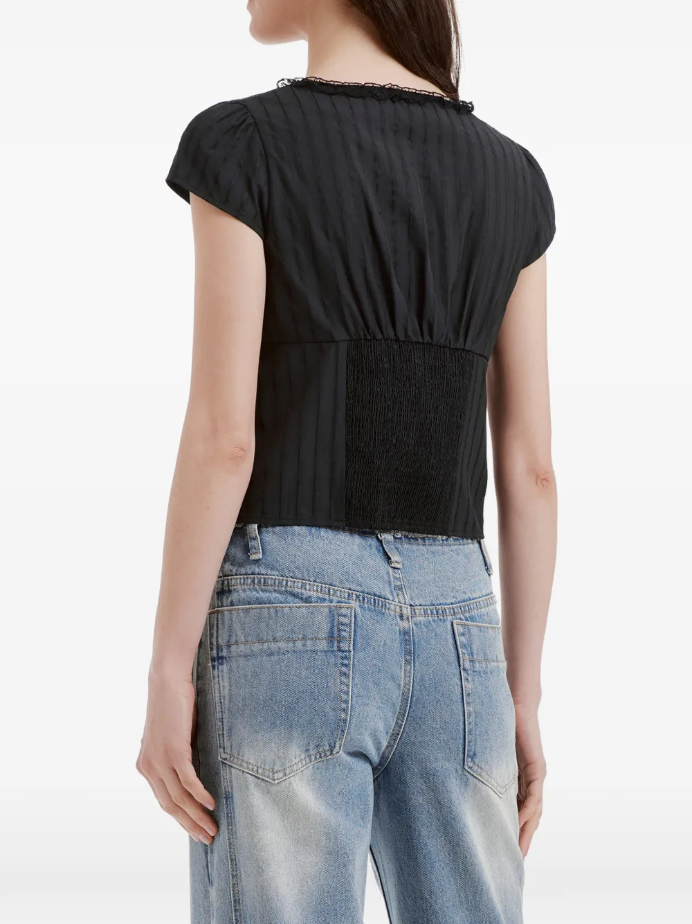 tout a coup Rok met kanten afwerking Zwart