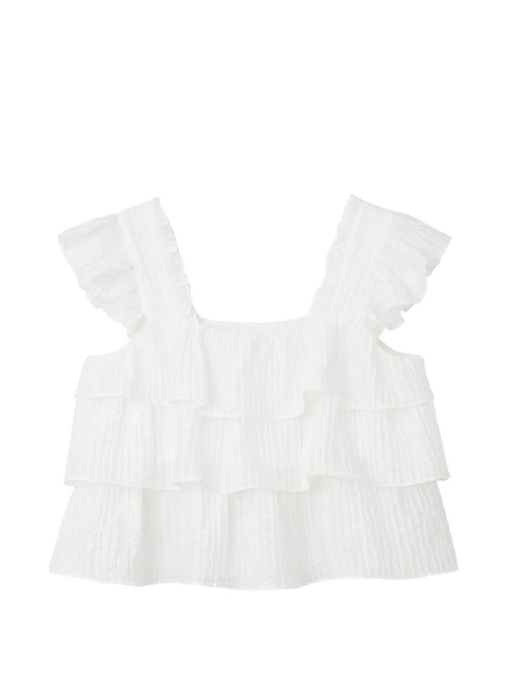 b+ab tiered ruffled top - Bianco